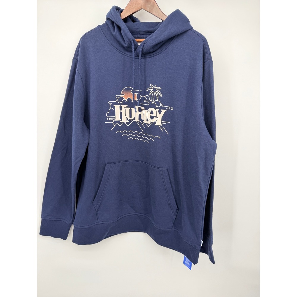 Hurley Skyline Graphic Pullover Fleece Hoodie Mens XXL Obsidian New NWT